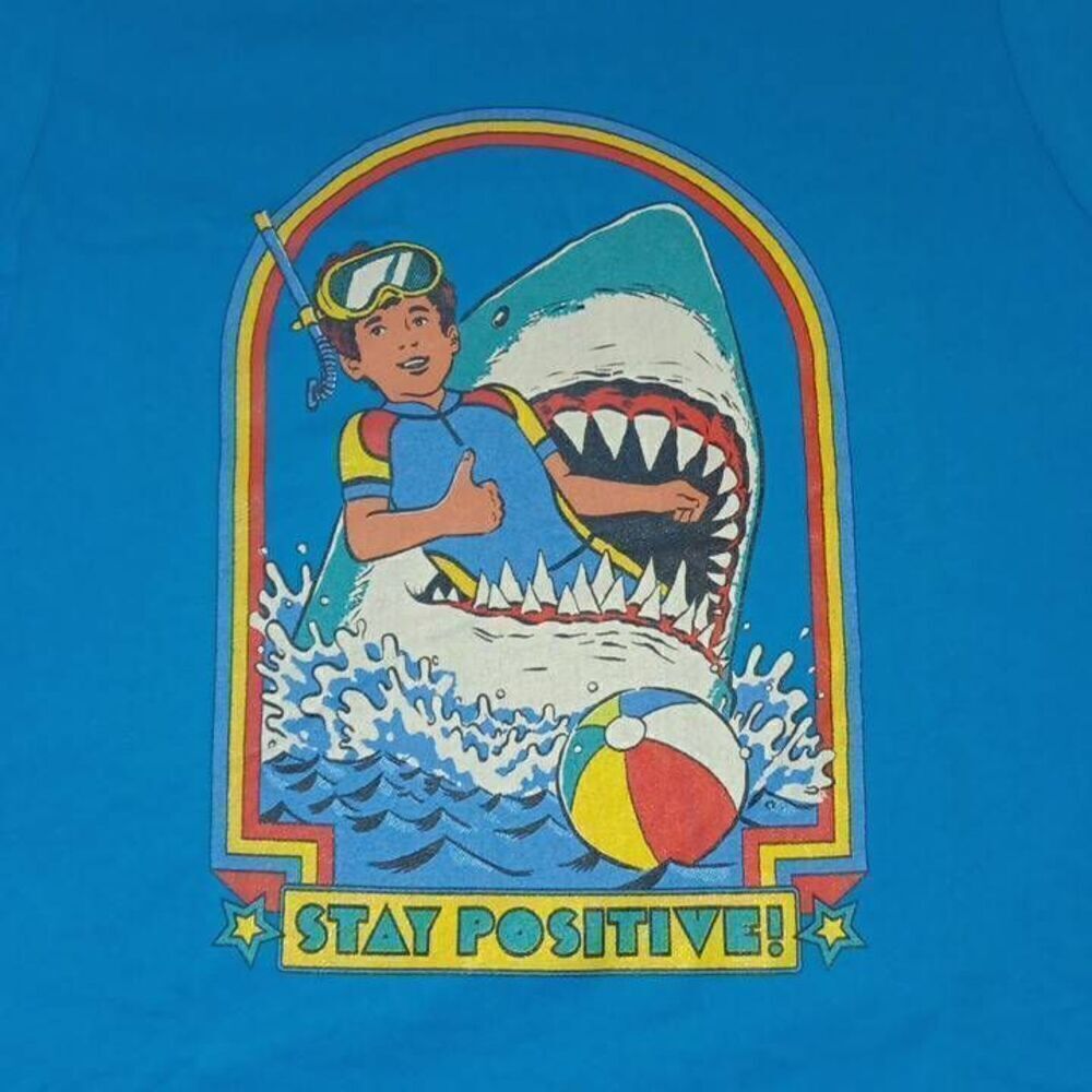 Stay Positive Women's Tshirt  Size Medium  PTP 16" Length 25.5 Fitted & super cu